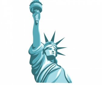 Statue Of Liberty Sign Icon Classic 3d Outline