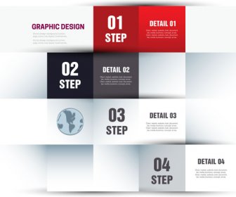Schritte Infografik Grafik Design Mit Quadraten Division