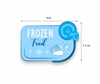 ステッカー冷凍食品テンプレートフラット古典的な手描き食品雪片スケッチ