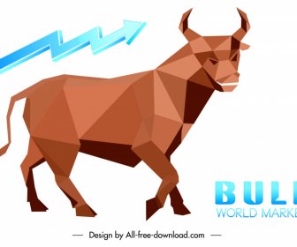 stock trading design elements buffalo low polygon arrow sketch