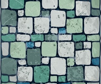 ออกแบบแบนย้อนยุคมีสีสันพื้นหลังกำแพงหิน