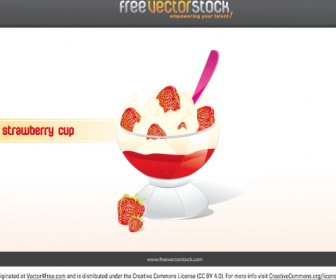 strawberry cup vector