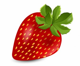 Strawberry Icon Shiny Colorful Design
