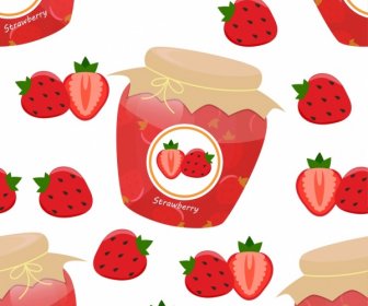 Erdbeer-Marmelade-Glas-Symbol Verschiedene Rote Symbole Dekoration