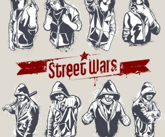 Street Wars Vettore Sagome