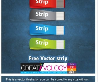 Strips Icons Colorful 3d Design