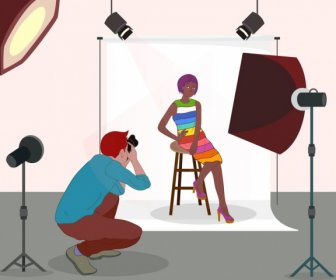 студия фон оператор модель Iconscartoon дизайн