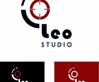 Set Studio Logo Desain Di Berbagai Latar Belakang