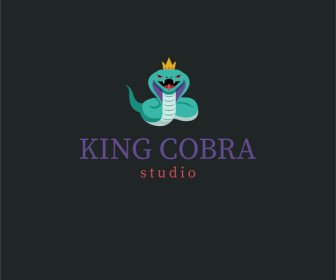 studio logotype king cobra sketch colorful flat