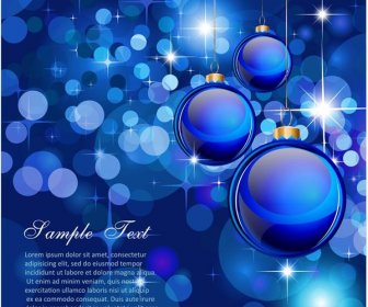 Stunning Baubles Star Christmas Background Card Vector