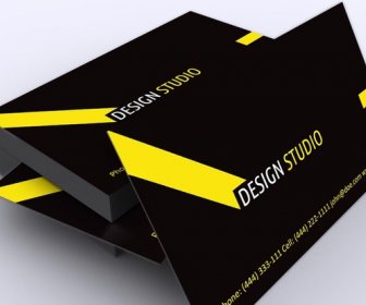 Stylish Black Yellow Free Corporate Business Card Template