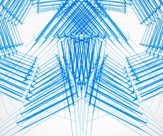 Elegante Contorno Azul Esbozar Flechas Diseño Vectorial Ilustración