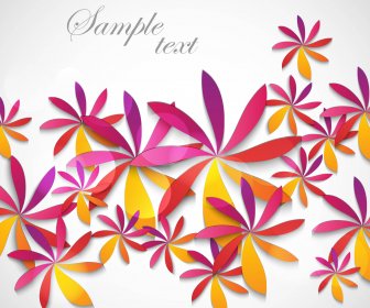 Stylish Flower Colorful Greeting Card Vector Background