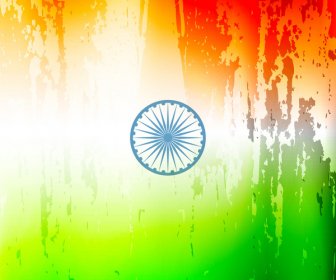 时尚的印度国旗共和日美丽的三色设计艺术向量