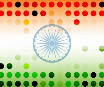 时尚的印度国旗共和日美丽的三色半色调设计艺术向量