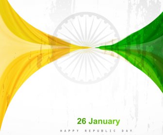 Fête De La République Drapeau Indien élégant Belle Art Conception Vague Tricolore Vector