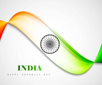 Phong Cách Ấn Độ Cờ Cộng Hoà Ngày đẹp Tricolor Sóng Thiết Kế Nghệ Thuật Vector