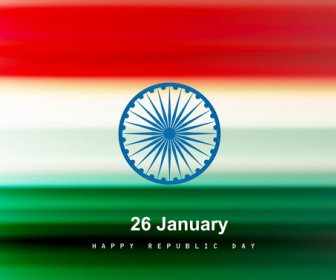 Fête De La République Drapeau Indien élégant Belle Art Conception Vague Tricolore Vector