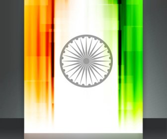 Bendera India Bergaya Hari Republik Indah Gelombang Tiga Warna Desain Seni Vektor
