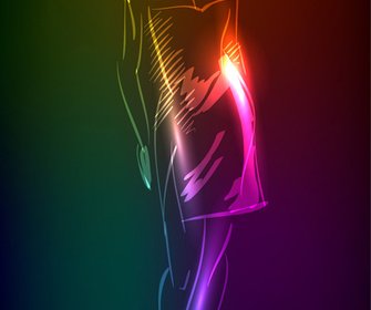 Stylish Neon Woman Vector Art