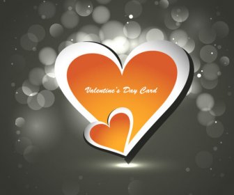 Stylish Valentine Day Card Element Vector