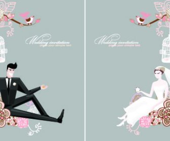 Elementos De Design De Cartão De Casamento Elegante