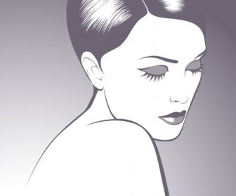 Stylish Woman Hairstyle Elements Vector