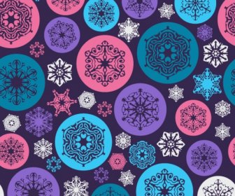 Stylized Snowflakes On Seamless Background