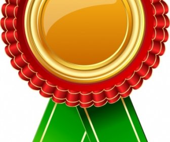 Success Conceptual Icon Closeup Colorful Shiny Medal Decoration