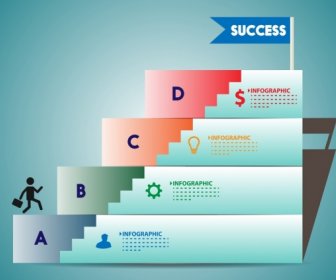 Success Infographic Horizontal Stairs Chart Ornament