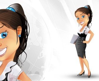 Successful Business Woman Vector Character