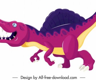 Suchominus Dinosaurus Ikon Sketsa Warna-warni Karakter Kartun