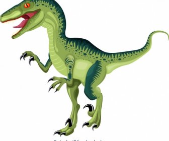 Suchomi الديناصور رمز التصميم الأخضر الكرتون حرف رسم