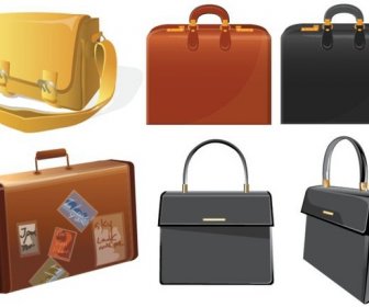 Suitcase Templates Elegant Design Colored 3d Ornament