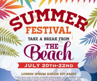 여름 해변 파티 빈티지 포스터 벡터