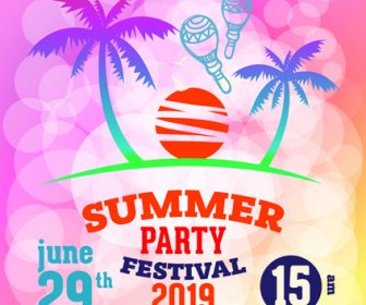 Summer Beach Party Vintage Poster Vectors