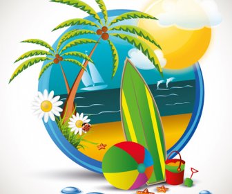 Summer Beach Travel Emblems