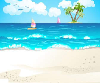 Verão Praia Viagens Ilustração Fundo Vector