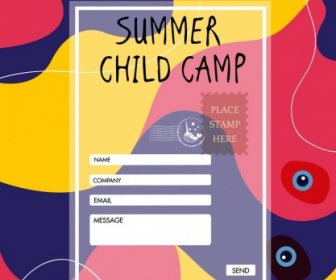 Summer Camp Pendaftaran Template Kartu Pos Transparan Dekorasi
