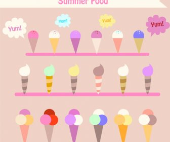 summer cute ice cream vector
