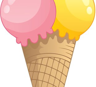 夏の美味しいアイスクリームセットベクター5