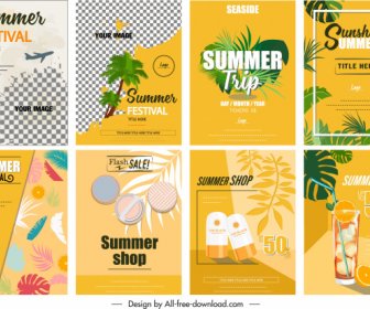 Summer Flyer Templates Bright Colorful Classic Design