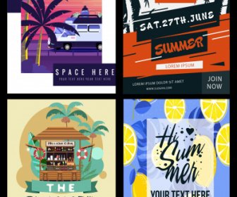 Summer Flyer Templates Colorful Classical Decor