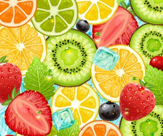 Vector Backgrounds De Frutas De Verão
