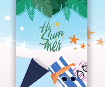 Vacaciones De Verano Playa Elementos De Diseño Decoracion Banner