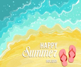 Sommer Urlaub Banner Strandsand Rutschig Symbole