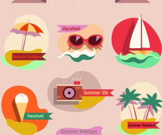 Summer Holiday Food With Travel Vector