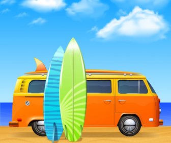 Summer Holiday Happy Beach Background Vector