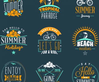 Summer Holidays Logos Creative Vector