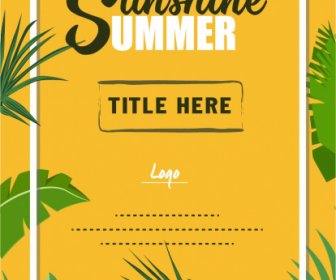 夏季海報經典綠葉框架裝飾